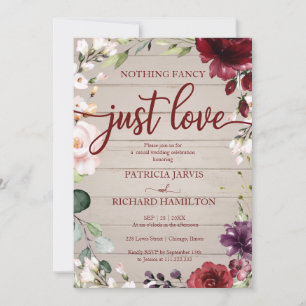 Convite Nada sofisticado, apenas amor de casamento rústico