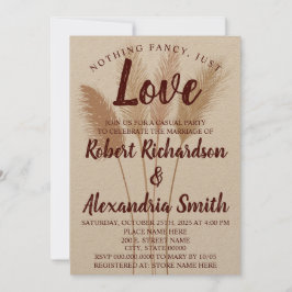 Convite Nada sofisticado, apenas amor fuga capim dos pampa