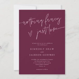 Convite Nada sofisticado, apenas amor Minimal Cranberry Ca