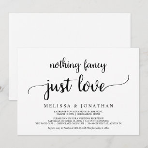 Convite Nada sofisticado, apenas amor, rústico minimalista