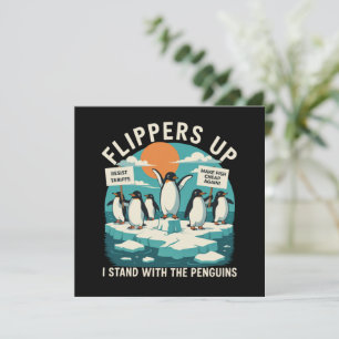 Convite Nadadeiras Acima Eu Fico Com Pinguins Engraçado Re