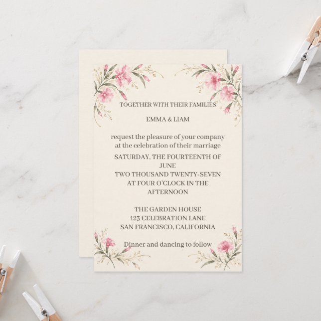 Convite Nadeshiko Wedding Invitation (Frente/Verso In Situ)
