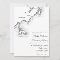 Nahant MÃE Map Elegante Casamento Negro e Branco