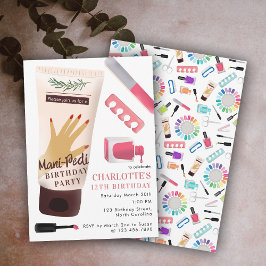Convite Nails Manicure Pedicure Mani Pedi Girls Birthday