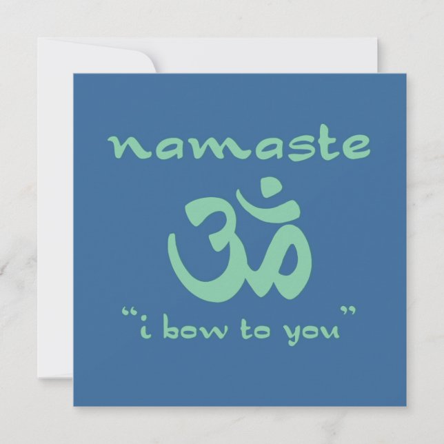 Convite Namaste - Eu arco a você (em verde) (Frente)