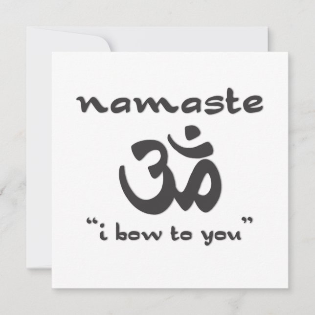 Convite Namaste - eu curvo-me lhe (no preto) (Frente)