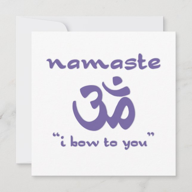 Convite Namaste - eu curvo-me lhe (no roxo) (Frente)