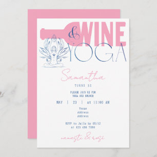 Convite Namaste & Rosa Minimesi Wine & Yoga Brunch Anivers