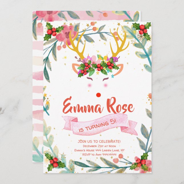 Convite Namorada de Natal (Frente/Verso)