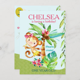 Convite Namorado de Macaco Azul Feliz Convidado