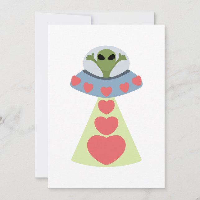 Convite Namorados de Alienígena Space Love (Frente)