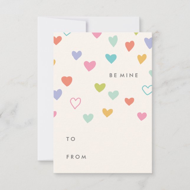 Convite Namorados de sala de aula de pequenos corações (Frente)