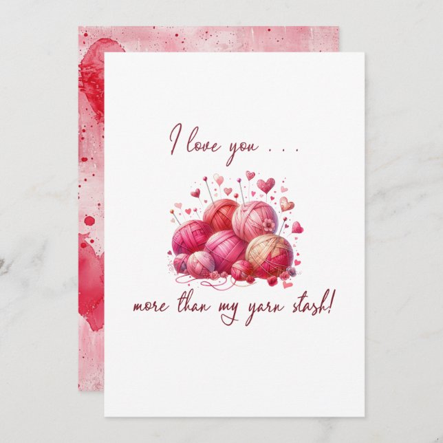 Convite Namorados de tricô de artesanatos (Frente/Verso)