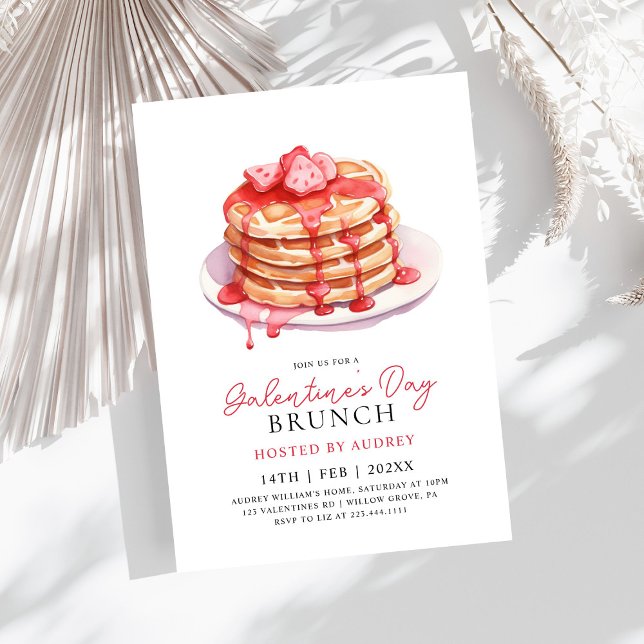 Convite Namorados de Waffles bonitos Galentines Brunch (Criador carregado)