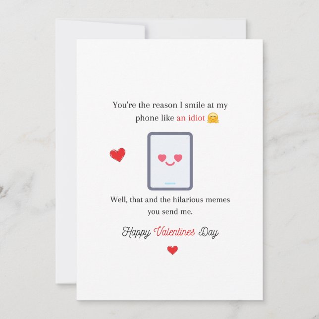 Convite Namorados engraçado sorrindo como uma placa Idiota (Frente)