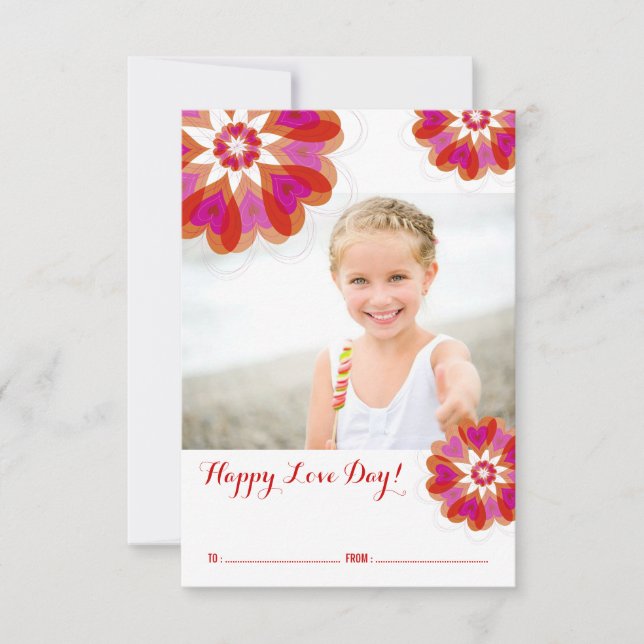 Convite Namorados Flor Love Classroom Dia de os namorados (Frente)