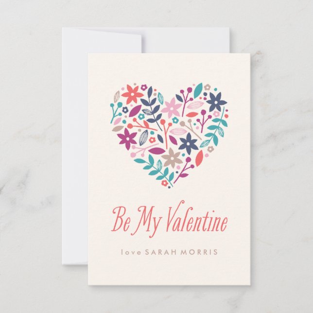 Convite Namorados Floral Heart Classroom (Frente)