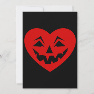 Convite namorados gótico do coração vermelho de halloween