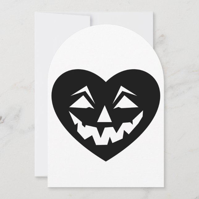 Convite namorados gótico preto de halloween (Frente)