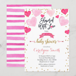 Convite Namorados mostrados com chá de fraldas de amor