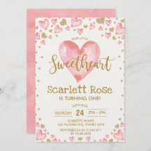 Namorados, primeiro aniversario Sweetheart Convide