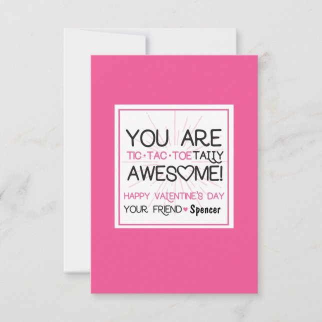 Convite Namorados Tic Tac Toe Personalizável (Frente)