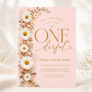 Convite Não é Ela UMAderful Floral de Aniversário de 1 ano