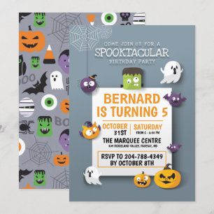 Convite Não é Festa de aniversário de Halloween para Cr