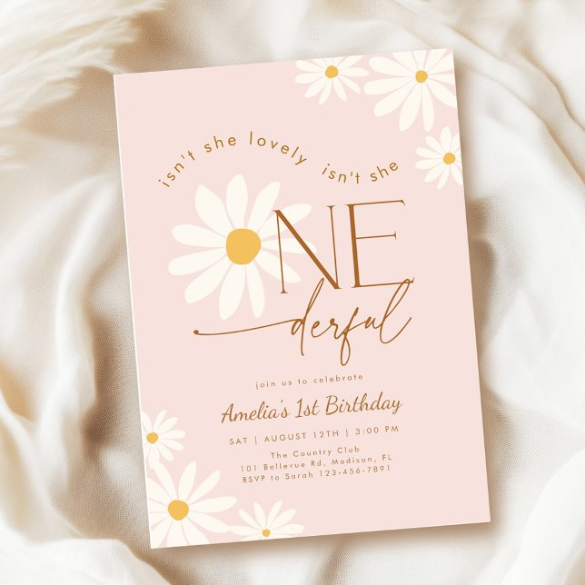 Convite Não é UMAderful Daisy 1º Aniversário (Criador carregado)