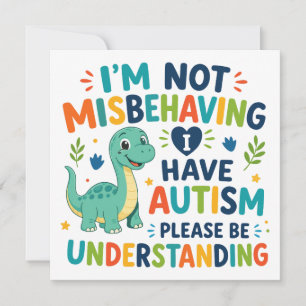 Convite Não estou me comportando mal, eu tenho autismo