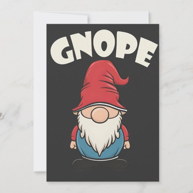 Convite Não Gnope Hoje Amantes do Gnome Divertido (Frente)