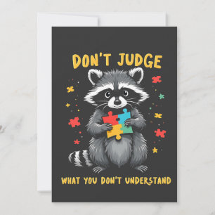 Convite Não julgue o que não entende de Raccoon