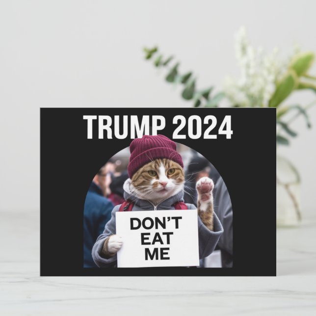 Convite Não me coma gatos para Trump 2024 (Em pé/Frente)