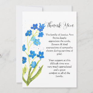 Convite Não me Esqueça Azul Floral Funeral Morte Obrigado 