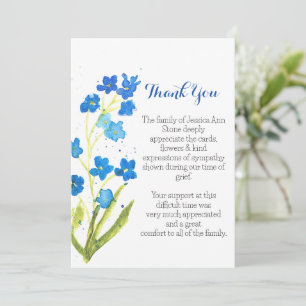 Convite Não me Esqueça Azul Floral Funeral Morte Obrigado 