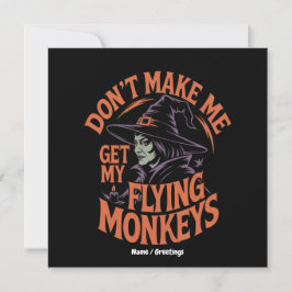 Convite Não Me Faça Buscar Meus Macacos Voadores Bruxa Div