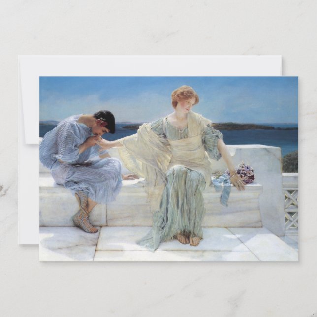 Convite Não me pergunte mais por Alma Tadema, casamento (Frente)