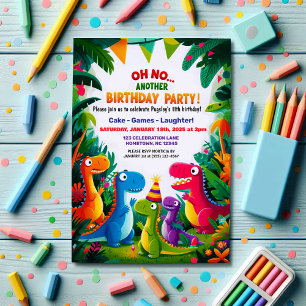 Convite Não! Outro Dinossauro Que Era Festa de aniversário