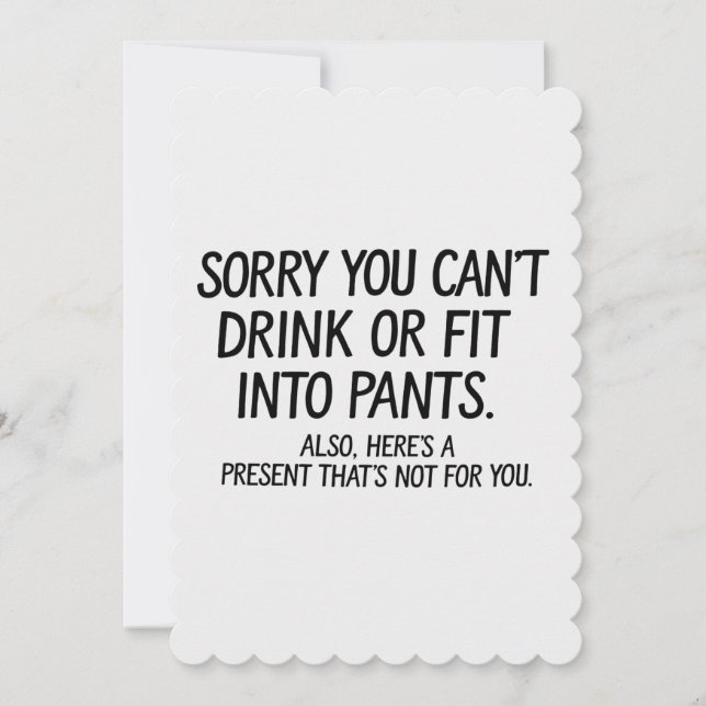 Convite Não pode beber ou Ajustado na gravidez (Frente)