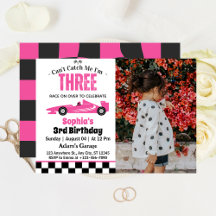 Não Pode Me Pegar Carro de Corrida Rosa Menina 3º 