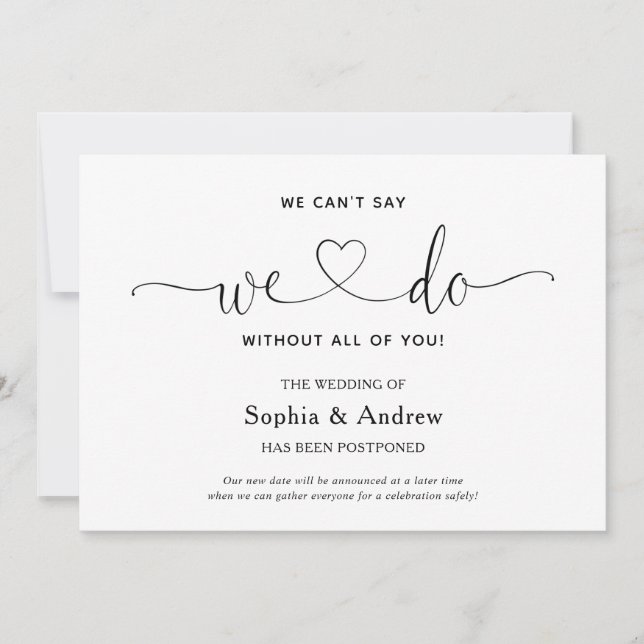 Convite Não podemos dizer que fazemos casamento adiando o  (Frente)