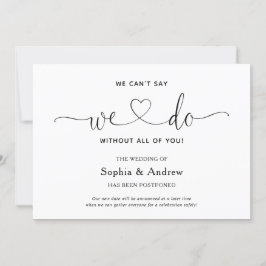 Convite Não podemos dizer que fazemos casamento adiando o