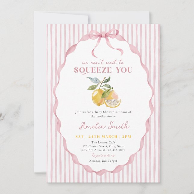 Convite Não podemos esperar para Apertar Você Chuvinha de  (Frente)