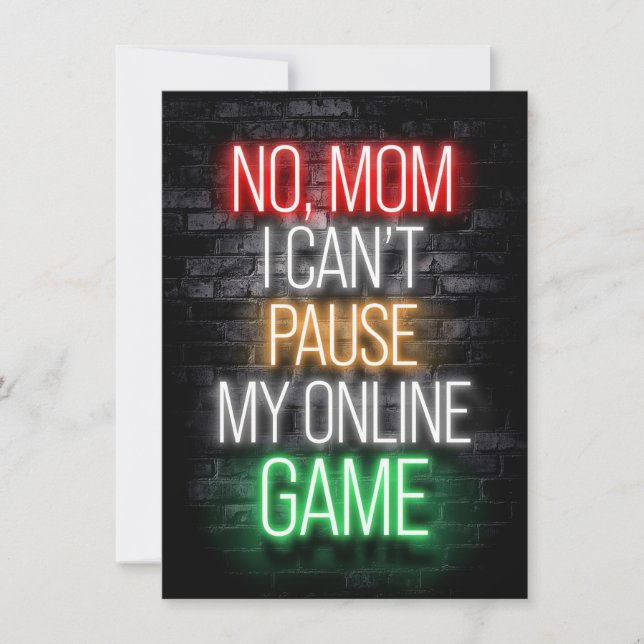 Convite Não Posso Pausar Meu Jogo Online (Frente)