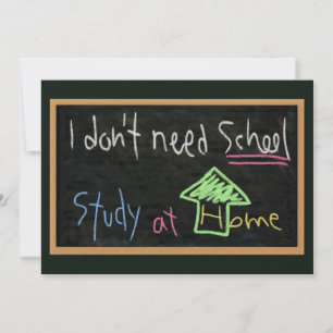 Convite Não preciso de escola/estudo em casa
