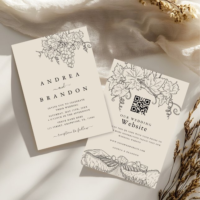 Convite Napa Vale Vineyard Winery All in One Wedes (Criador carregado)