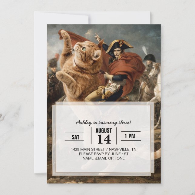 Convite Napoleon Riding Giant Battle Cat                   (Frente)