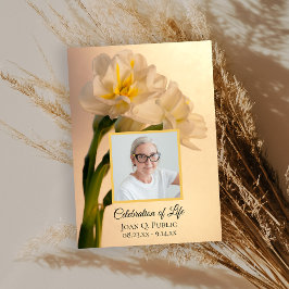 Convite Narcisos Brancos Duplos Celebração da Vida na Prim