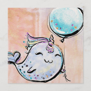 Convite Narwhal Birthday