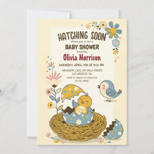 Convite "Nascendo em Breve" Churrasco de Bebê Fofa Ave